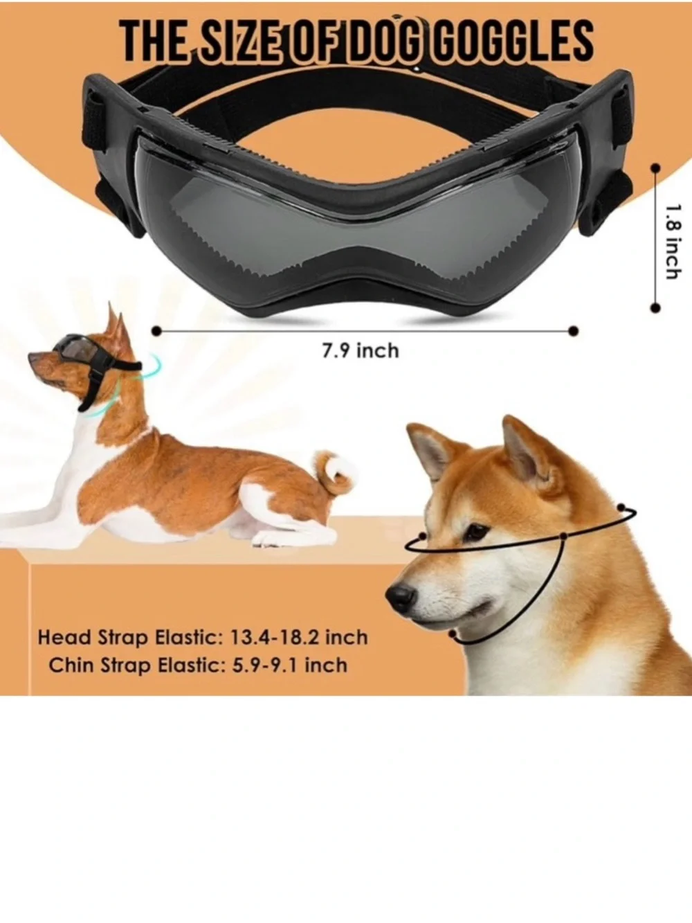 Black Protective Dog Goggles